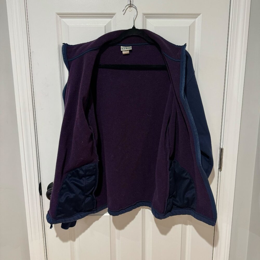 Vintage L.L.Bean Blue Zip Up Sweatshirt - Size Medium Tall - Picture 5 of 5